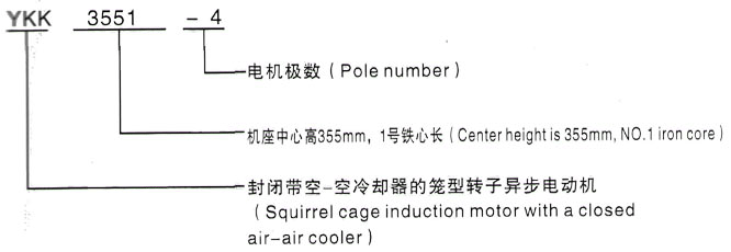 YKK系列(H355-1000)高压兴隆华侨农场三相异步电机西安泰富西玛电机型号说明
